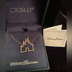 Rare CRISLU Disney Castle necklace in Rose Gold